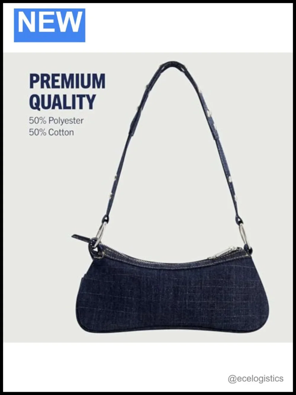 True Religion Mini Denim Shoulder Bag Satchel Purse - Cotton Polyester